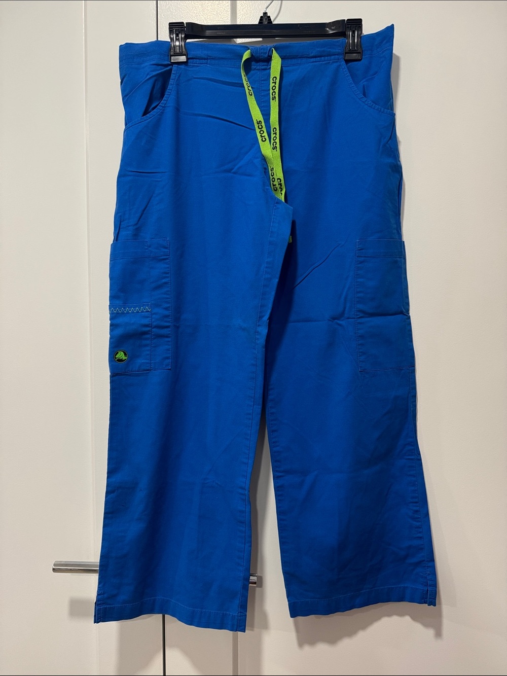 CROCS Royal Blue Medical Scrub Pants with Neon Lime Tag